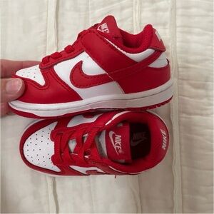 Nike Kids Red and White Athletic Sneakers